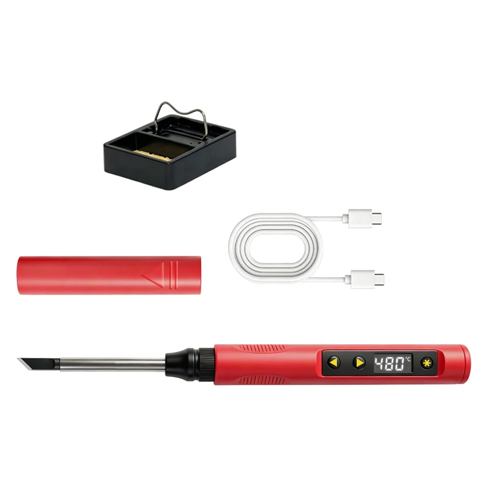 USB Soldering Iron 65W Heating 8 Seconds Adjustable Temp Range 60C-480C Digital Readout for Electronic Projects