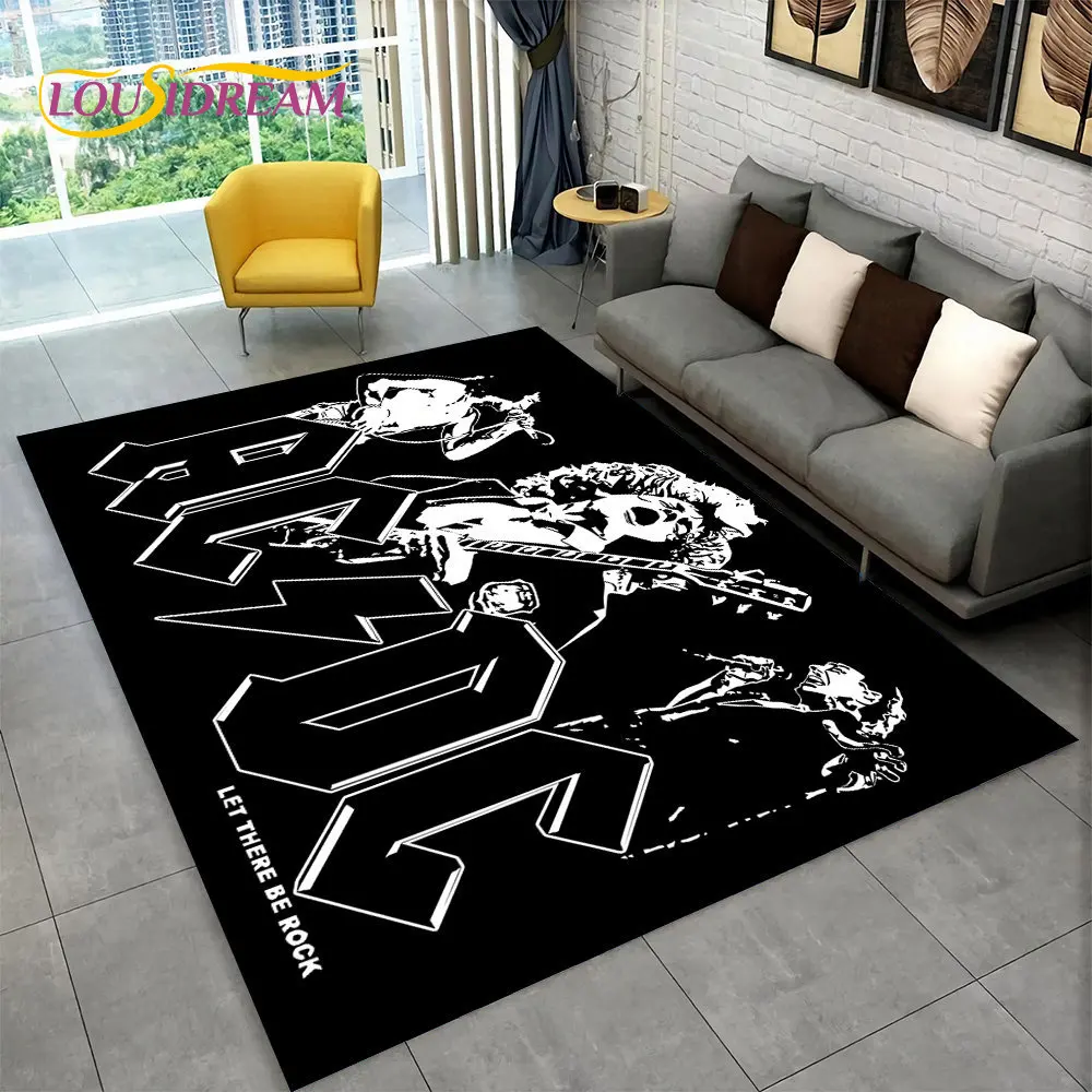 AC/DC Rock Band Area Rug Large,Carpet Rug for Home Living Room Bedroom Sofa Doormat Decor,Kitchen Non-slip Floor Mat Alfombra - view 6
