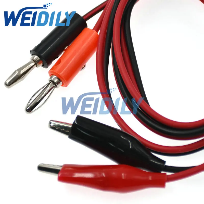 Dual Banana Plug - Alligator Clip Probe Test Silicone Lead Multimeter Cable Length 1 M