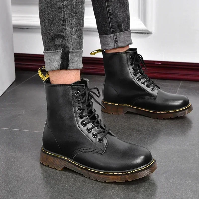 

Зимние мужские ботинки Уличные кожаные ботильоны Легкие повседневные ботинки для пар Дизайнерские женские рабочие ботинки Классические ботинки ручной работы