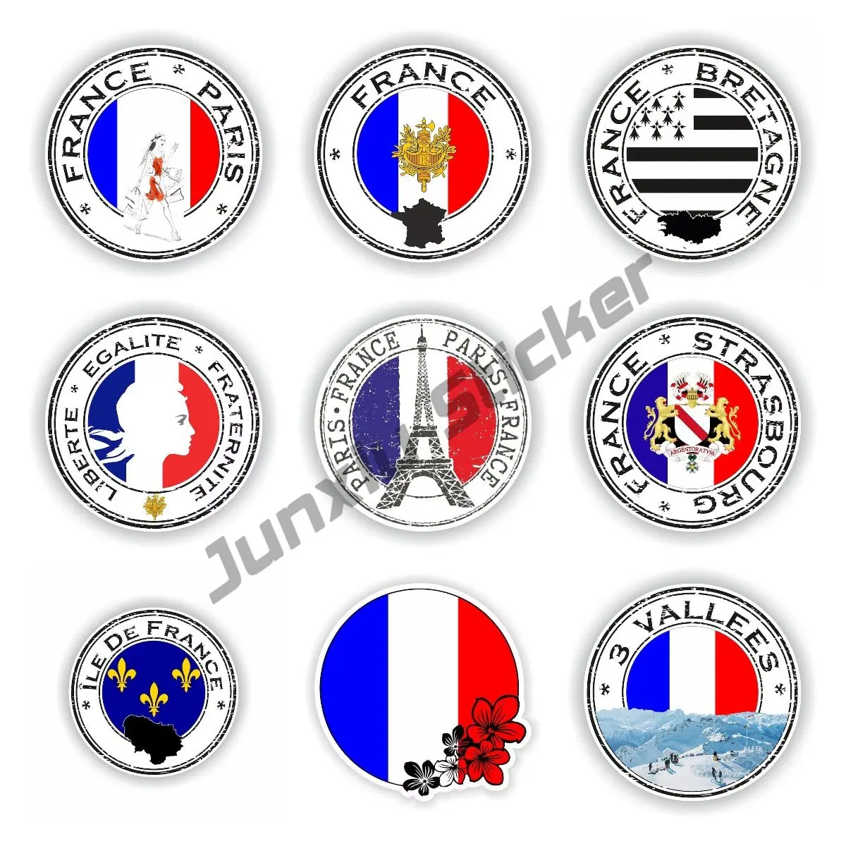 

French Flag Sticker Die Cut Decal Self Adhesive FRA FR Sticker Car Flag Vinyl Rugby Ball Banner Personality Decor