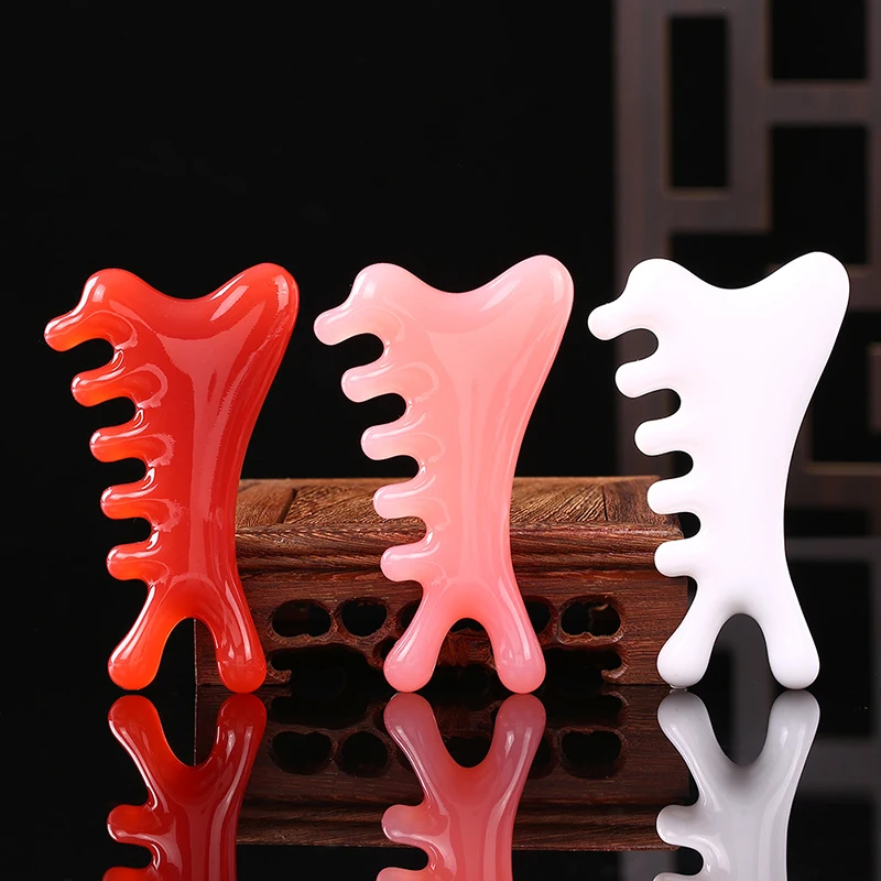 Body Meridian Massage Comb Resin Five Wide Tooth Comb Acupuncture Therapy Blood Circulation Anti-static Smooth Hair Comb