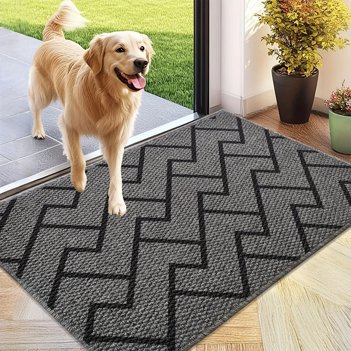 

Entrance Door Mats Washable Front Entry Doormats Indoor Outdoor Non-Slip Absorbent Resist Dirt Entrance Floor Mats
