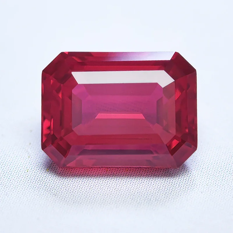 

Lab Grown Ruby Emerald Cut Pigeon Blood Red Gemstone For Charms DIY Ring Necklace Earrings Materials Selectable AGL Certificate