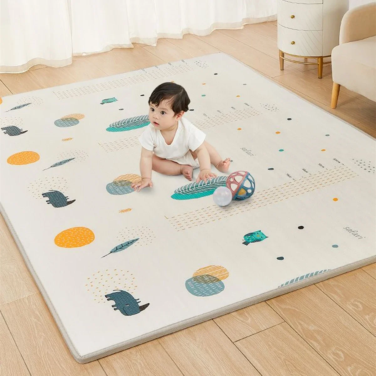 Infants 0-3 Years Old Play Mat for Children Safety Mat 1cm EPE Environmentally Friendly Thick Baby Play Mats Folding Carpet Rug