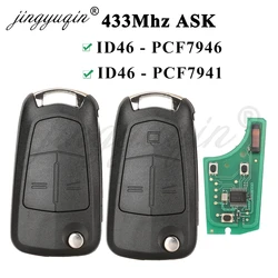jingyuqin Flip Remote Car Key 433Mhz For Opel/Vauxhall Astra H 2004-2009 Zafira B 2005-2013 Vectra C 2002-2008 Corsa D 2007-2012