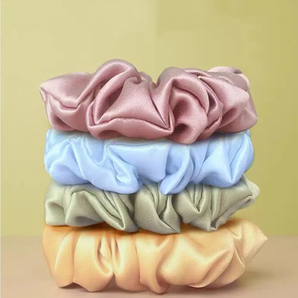 YANRONG  2CM Thick Solid Color Women Hair Scrunchies (22Momme) Length 9.5 CM