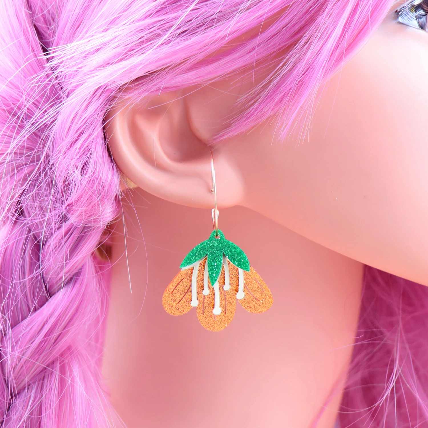 2022 New Hawaiian Polynesian Flower Earrings For Women Mother\'s Day Tropical Flower Acrylic  Hoop Earrings