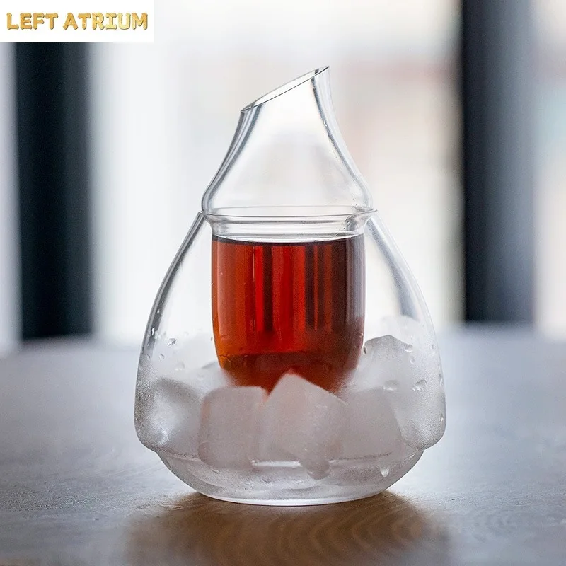 1PC Japanese-style Creative Sake Jug Set Crystal Glass Separation Wine Dispenser Japanese Material Store Home Decoration