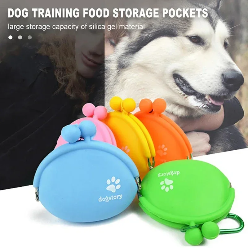 Silicone Pet Dog Train Food Snacks Pockets Bag Walking Dog Training Food Storage Waist Pet Travel Outdoor Product dog treat bag