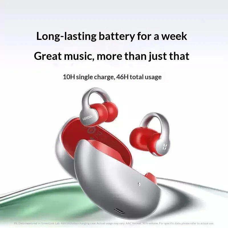 UGREEN HiTune X8 WS223 Open Ear Clip Headphones, Dual-device Link, AI Bluetooth, Long Battery, IP56 Waterproof for Sport