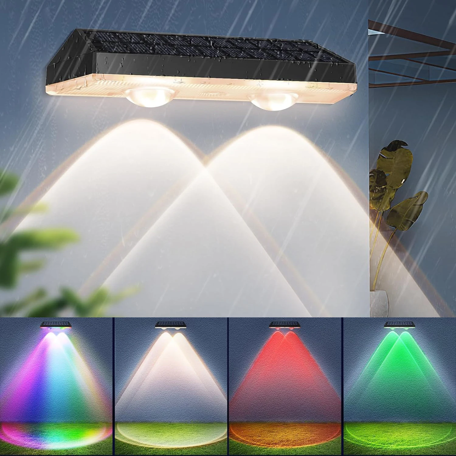 

2/4pcs Solar Fence Light RGB Color Changing Outdoor Garden Yard Decor Step Lamp IP65 Waterproof Pathway Wall Stair Lamp Balcony