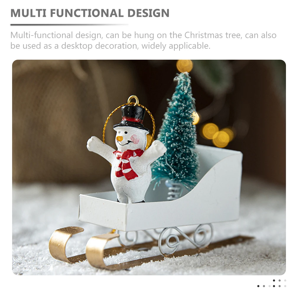 

Christmas Tree Hanging Decor Sleigh Iron Wall Pendant Xmas Party Ornament Desktop Rustic Holiday Sled Decoration Mantel