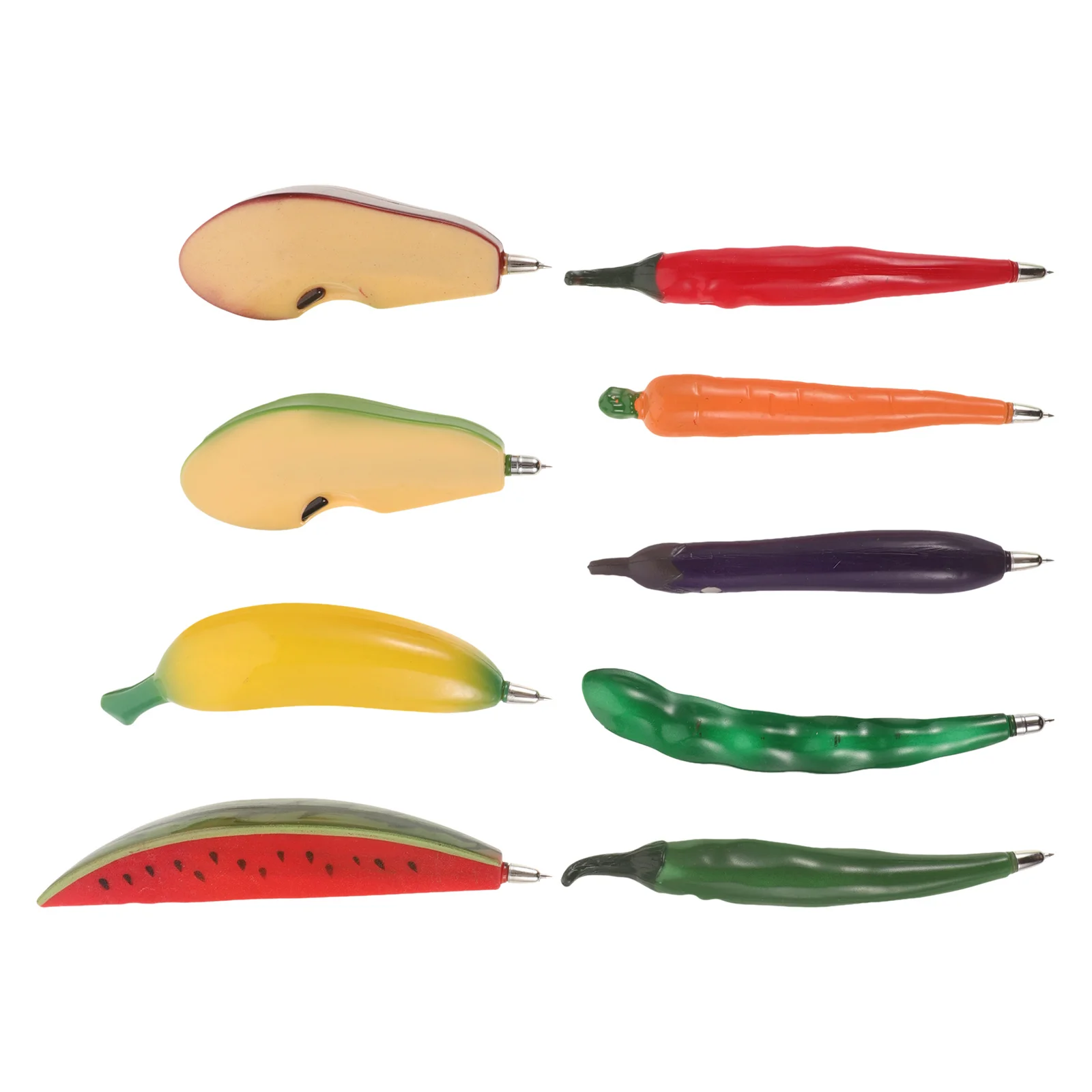 9 pezzi di penne a sfera a forma di frutta design vegetale scrittura liscia penne creative portatili per regali per feste forniture per ufficio per studenti