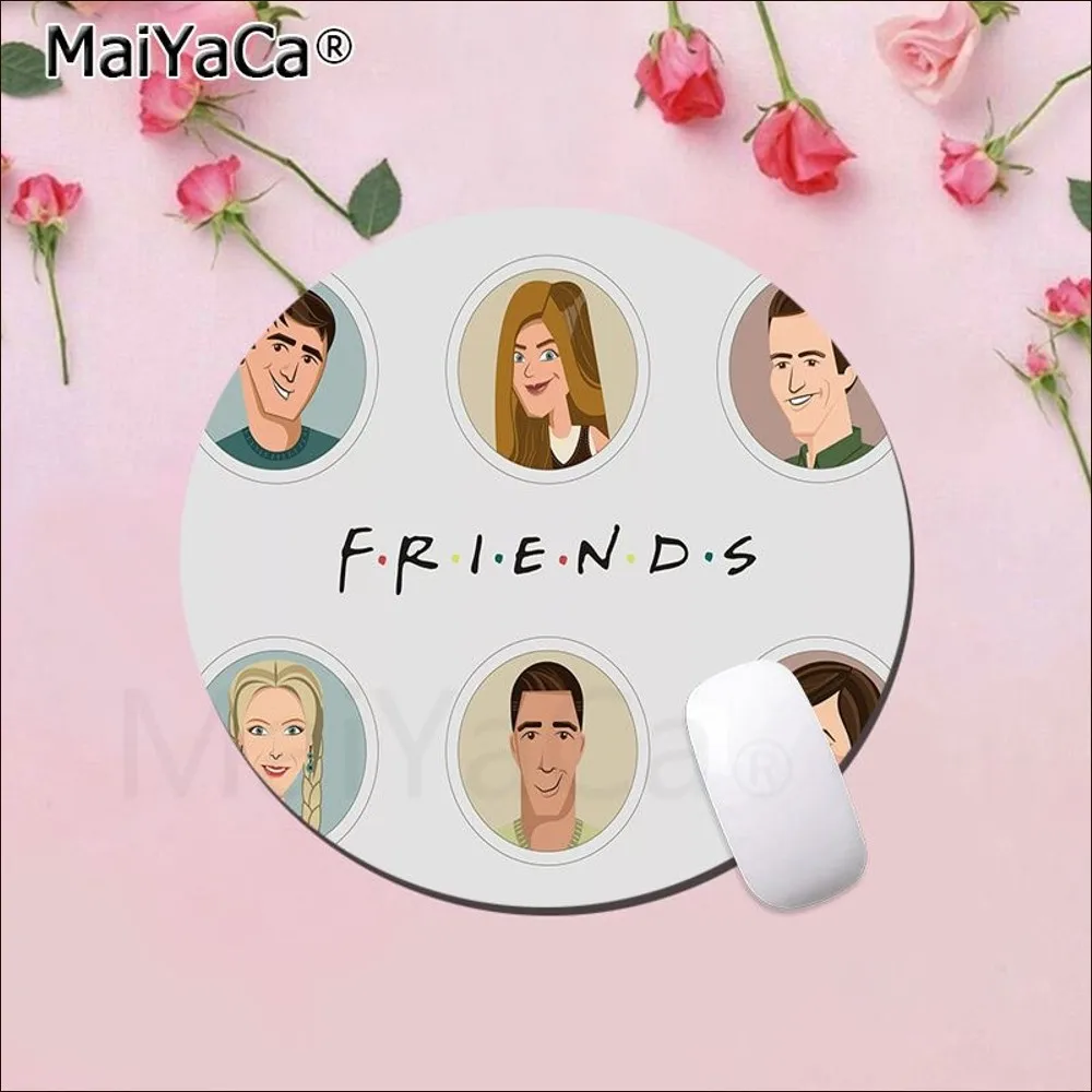 Friends Tv Show Mousepad Round Custom Skin Office Computer Desk Mat Table Keyboard Big Mouse Pad Laptop Cushion Desk Accessories