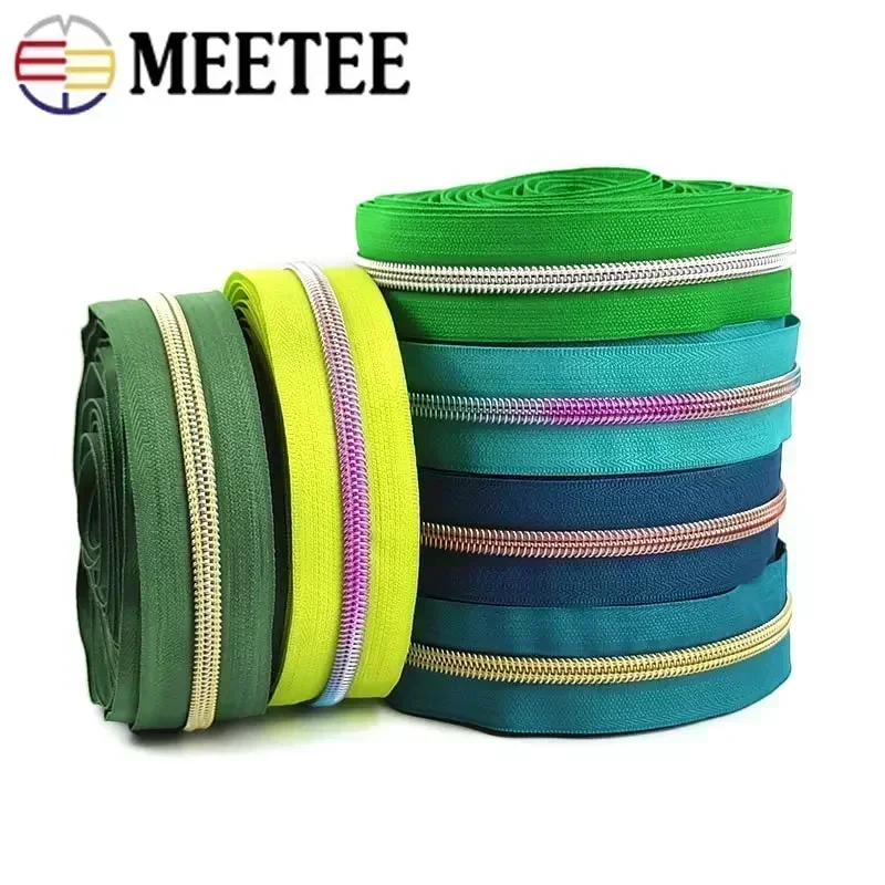 1/2/3/5M 5# Nylon Zipper for Sewing Bag Coil Zippers Tapes By The Meter Jacket Pocket Zips Repair Kit DIY Garment Accessories