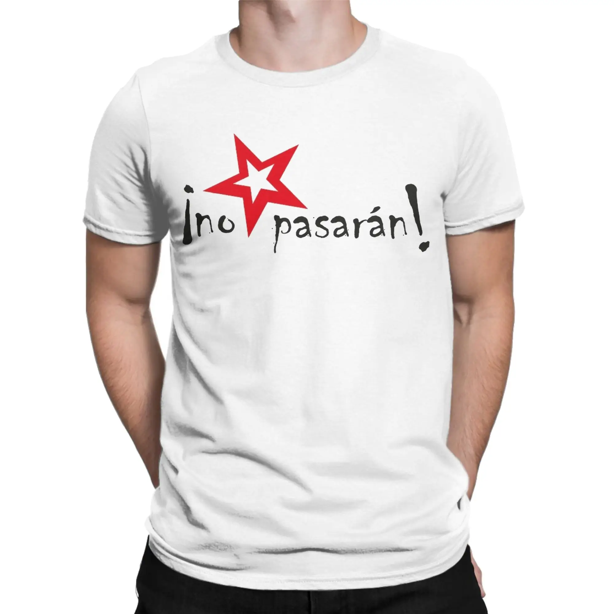 Men Women's No Pasaran Antifa T Shirts  Cotton Tops Fashion Short Sleeve Round Collar Tee Shirt Unique T-Shirts