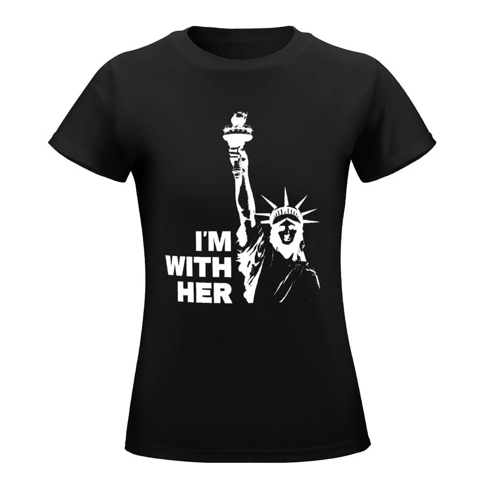 Statue of Liberty - I'm With Her - Inverse T-Shirt animal print shirt for girls cute tops t-shirt dress for Women graphic