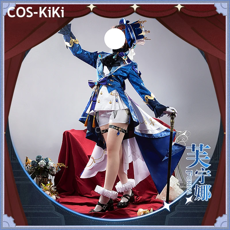 COS-KiKi Genshin Impact Furina Game Suit Cosplay Costume Gorgeous Handsome Uniform Halloween Party Role Play Outfit Any Size