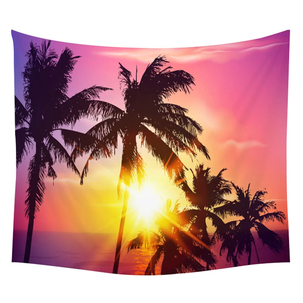 Sun Sea tapestry ocean beach wall water landscape  decoration blue cloud  matte blanket polyester 