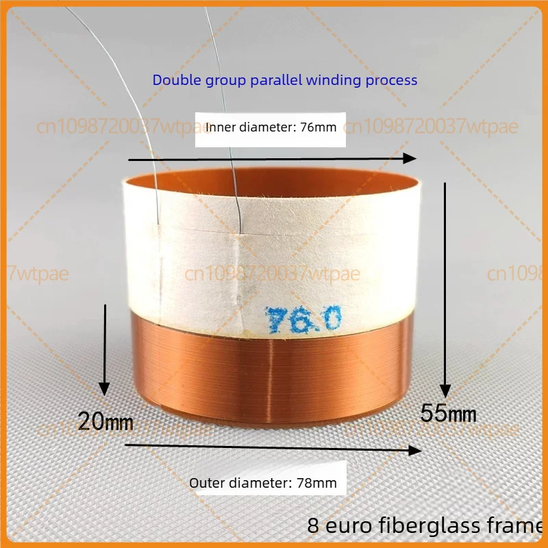 For TD 76mm Bass Voice Coil Dual Parallel Winding Fiberglass Inner Outer Wound High Power Speaker Parts