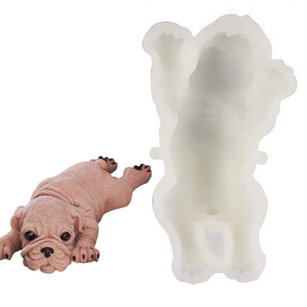 Molde de silicona con forma de perro, diseño 3D de Shar Pei, para decoración de pasteles, moldes para mousse, moldes adorables para chocolate, gelatina, helado y fondant.