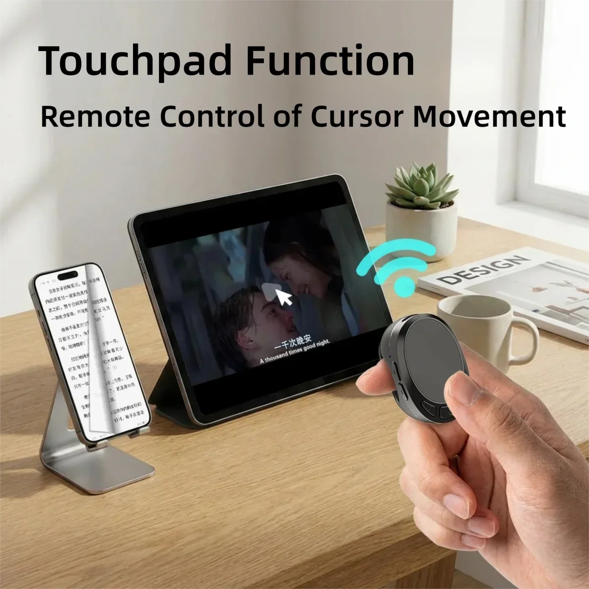 Bluetooth Ring Mouse Smartphone Remote Control with Touchpad Rechargeable Lightweight E-book Tiktok Page Turner For iOS Android