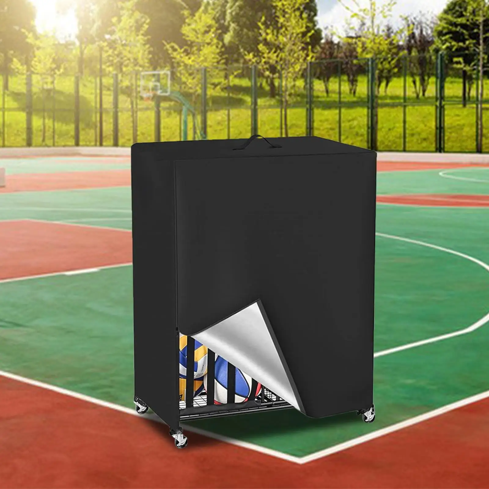 Basketbal Rack Cover Oxford Doek met Ritsen Stofdicht Home Gym Club Waterdichte Sportuitrusting Opbergrek Cover Protector