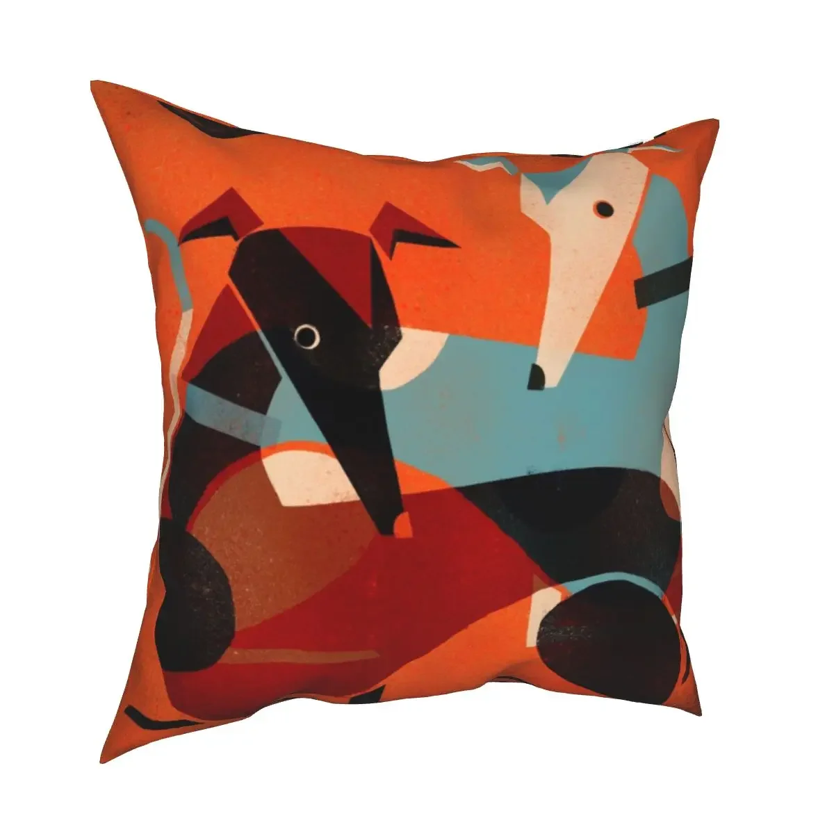 غطاء وسادة بنمط مطبوع عليه فن تجريدي إسكندنافي مع طباعة قطيفة قصيرة لتزيين أريكة غرفة المعيشة