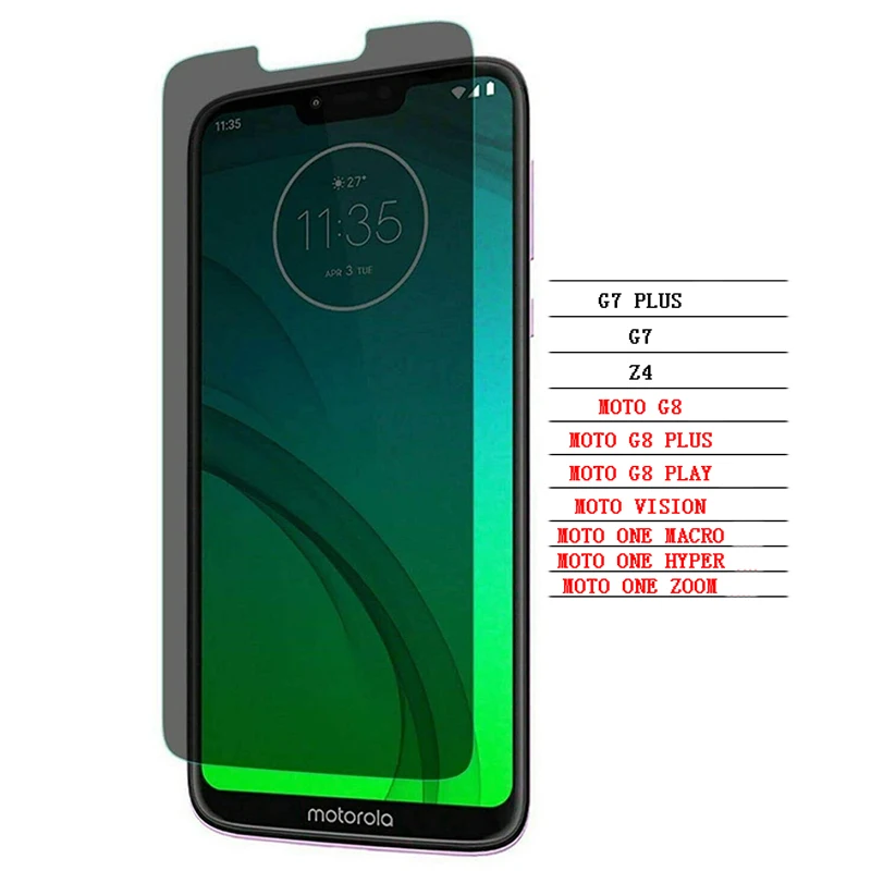 

Антишпионское закаленное стекло для Motorola G7 G8 G9 G6 Plus Play, Защитная пленка для конфиденциальности для MOTO One, Макросъемка, гипер зум, антибликовое