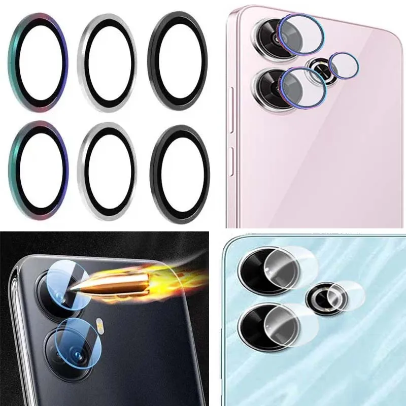 Tempered Glass Lens Protector for Redmi 13 Camera Cover Colorful Metal Transparent Glass Anti Break Hard Film