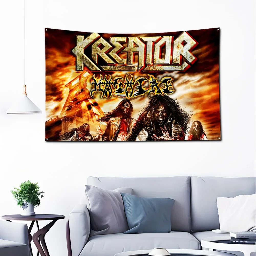 

Ft Rock Death Metal Kreators флаг полиэстер цифровая печать баннер для украшения гаража или уличной двери