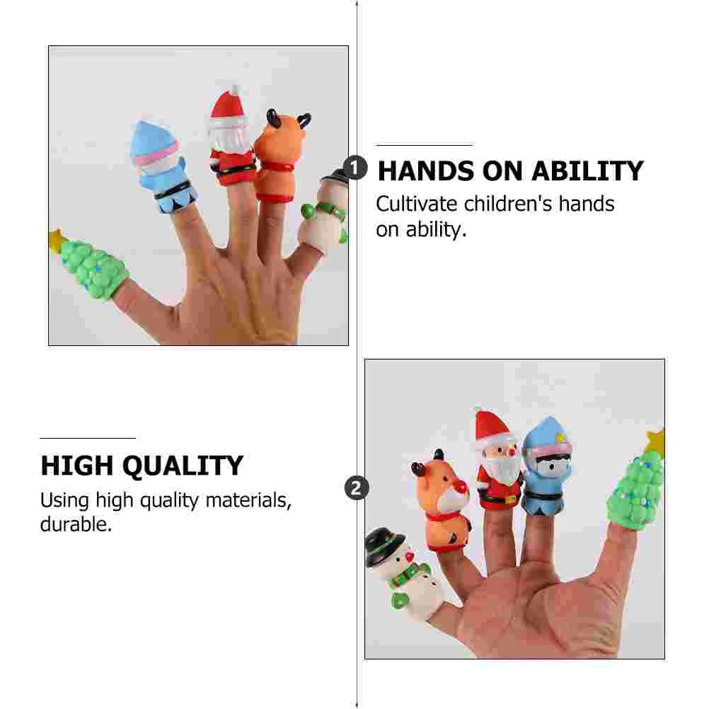 5 Pcs Christmas Finger Cots Kids Puppet Toy Plaything Baby Cover Children Puzzle