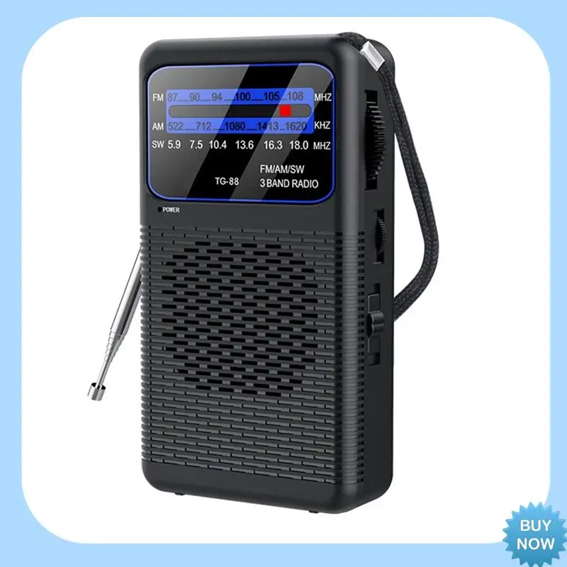 

A47Z TG-88 Portable AM/FM/SW Radio Pocket Radio With LED Flashlight Small Radio For Outdoor Camping For Seniors Elderly