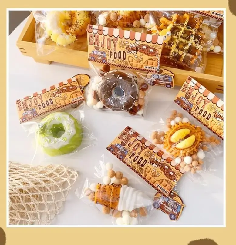 4 pçs simular comida jogo das crianças espremer brinquedos alívio do estresse e ferramentas de alívio do estresse elasticidade ventilação brinquedo bolo pão 5cm