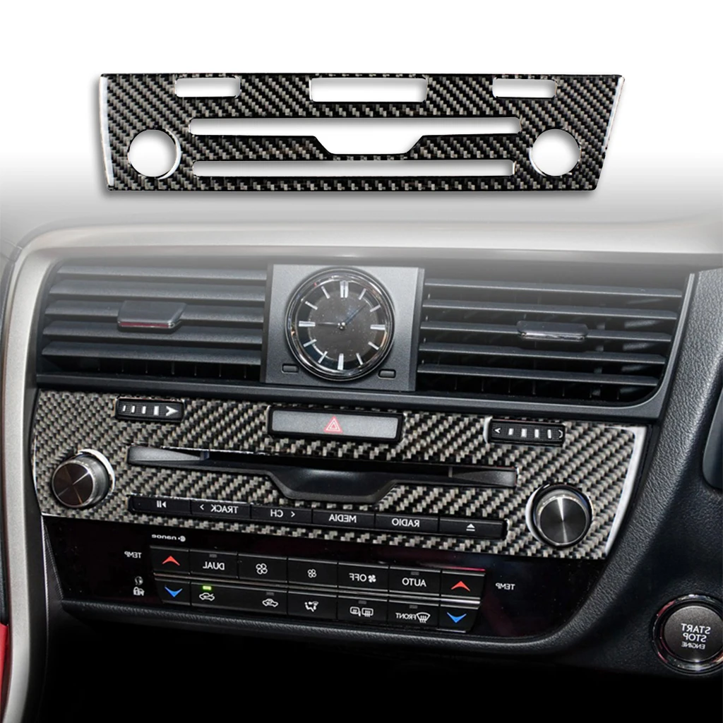 For Lexus RX 300 350H 450H 2016-2019 Car  accessories Carbon Fiber CD Panel Decorative Cover Trim Auto Interior Car Sticker view 3