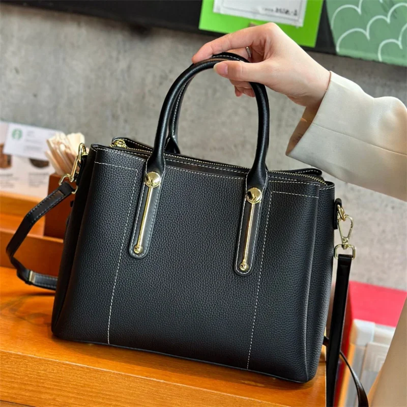 

Large Genuine Leather Tote Bag Women Vintage Real Cow Leather Handbag Fashion Ladies Shoulder or Crossbody Bag