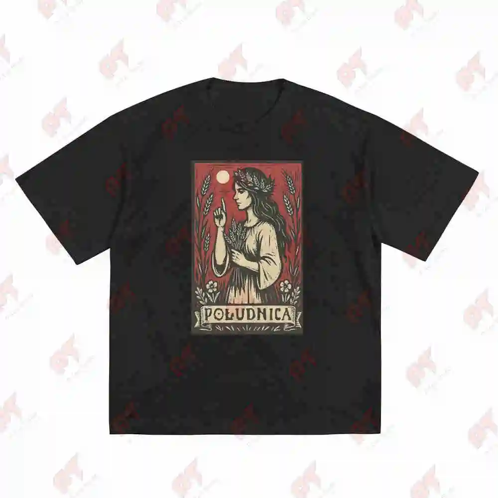 Poludnica Slavic Folk Pagan Myth Witch Art Short Sleeve Tee 100% Cotton T-Shirt