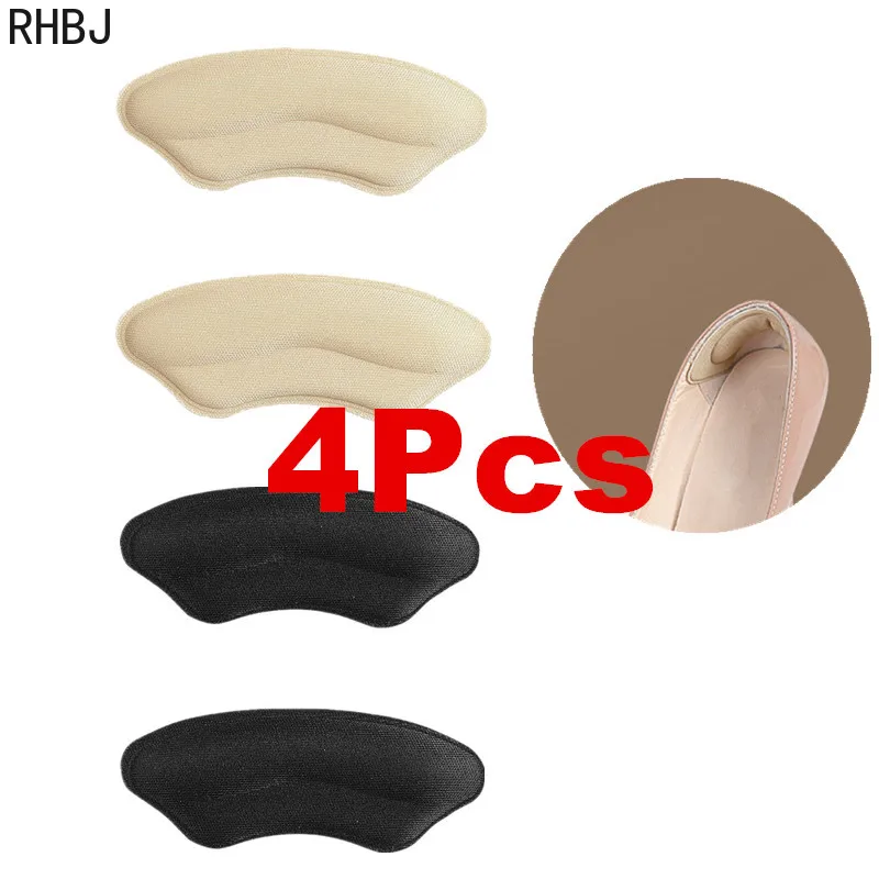 RHBJ 4PCS Heel Stickers for Anti-slip Anti-friction Prevent Heel Slip and Rubbing for High Heels Adjustable Half-size Insoles