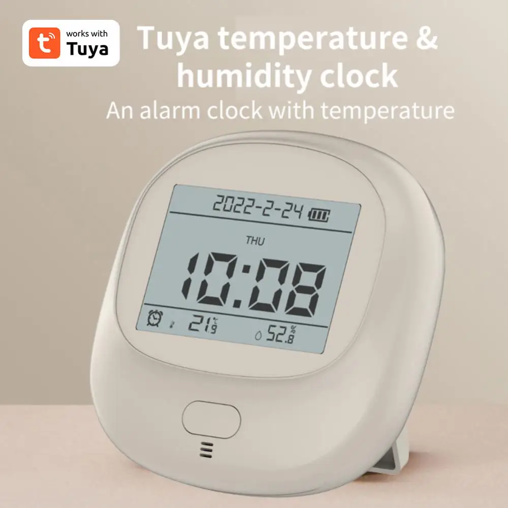 1~10PCS Weather Station Clock Tuya Automatic Electronic Thermometer Hygrometer App Control Smart Home