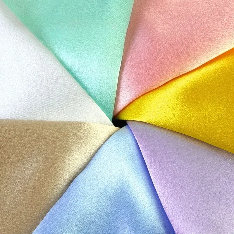 نسيج الساتان الكريستالي السميك اللامع بلون سادة مادة متينة ناعمة لفستان ستائر خلفية المسرح DIY والملابس الراقية