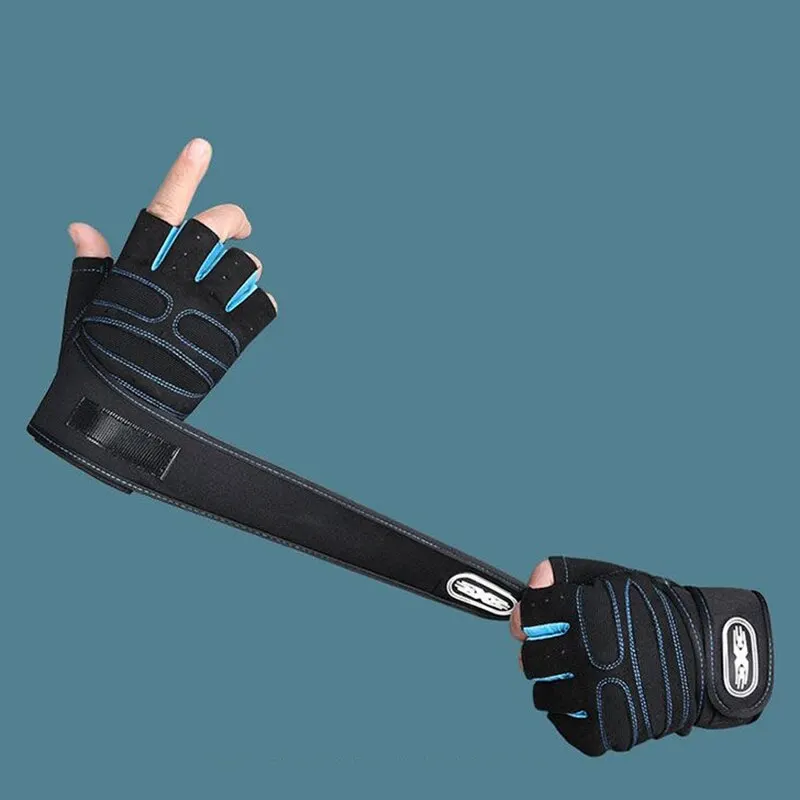 Men Cycling Fingerless Gloves Half Fingers For Bike Bicycles Gym Fitness Wrist Sport Exercise Training Outdoor Gloves