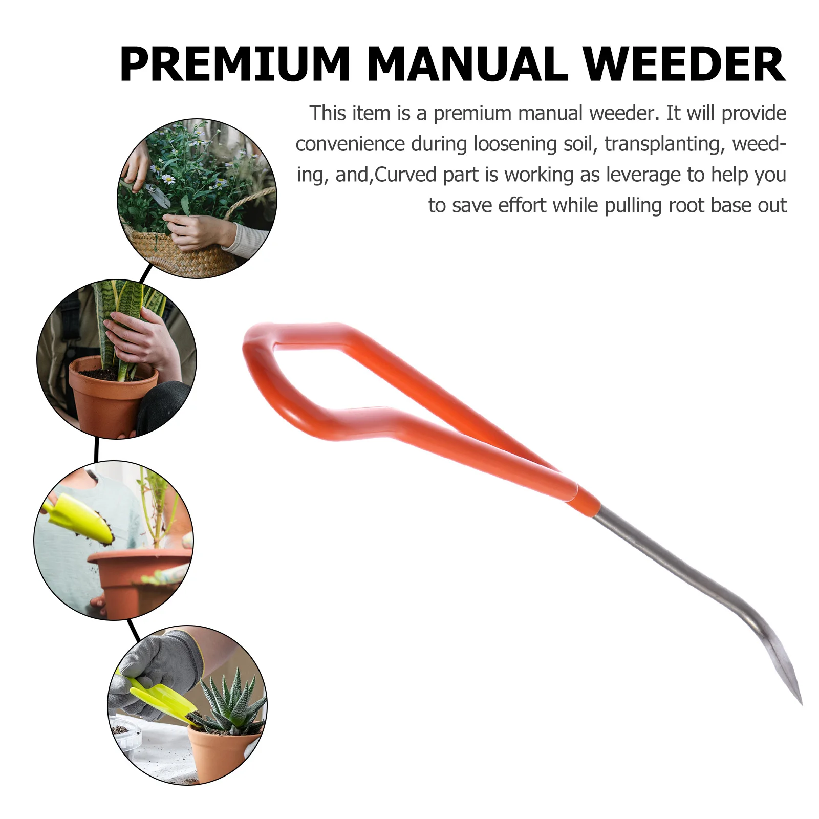 

Stainless Extractor Soil Loosener Manual Garden Weeding Tool Lightweight Rustproof Ergonomic Handle Metal