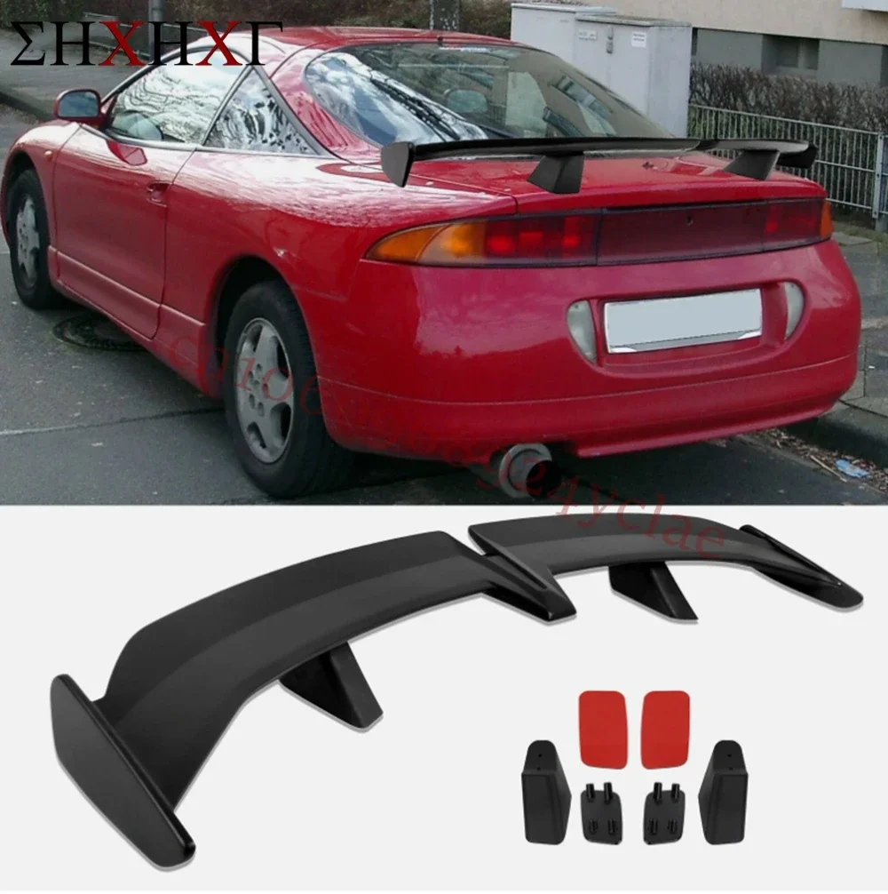 

unversival spoiler 55" For Mitsubishi Eclipse Sedan Rear Trunk Spoiler Wing GT PRO Style Wing Glossy Black+fake carbon fiber