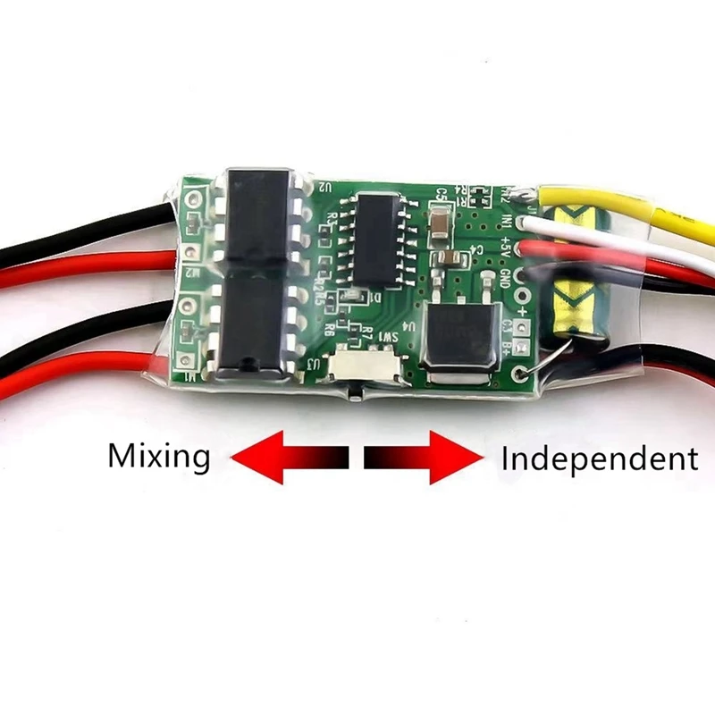 Controlador de velocidade escovado bidirecional bidirecional, ESC 2S-3S Lipo, carro modelo RC, peças sobresselentes do tanque do barco, 5A, ESC