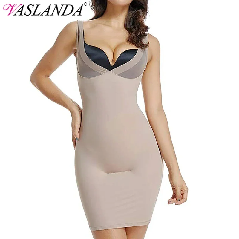 Vaslanda Shaperwear Seamless Full Slips Under Dresses Tummy Control Underskirts Slimming Underwear Smooth Camisole Body Shaper