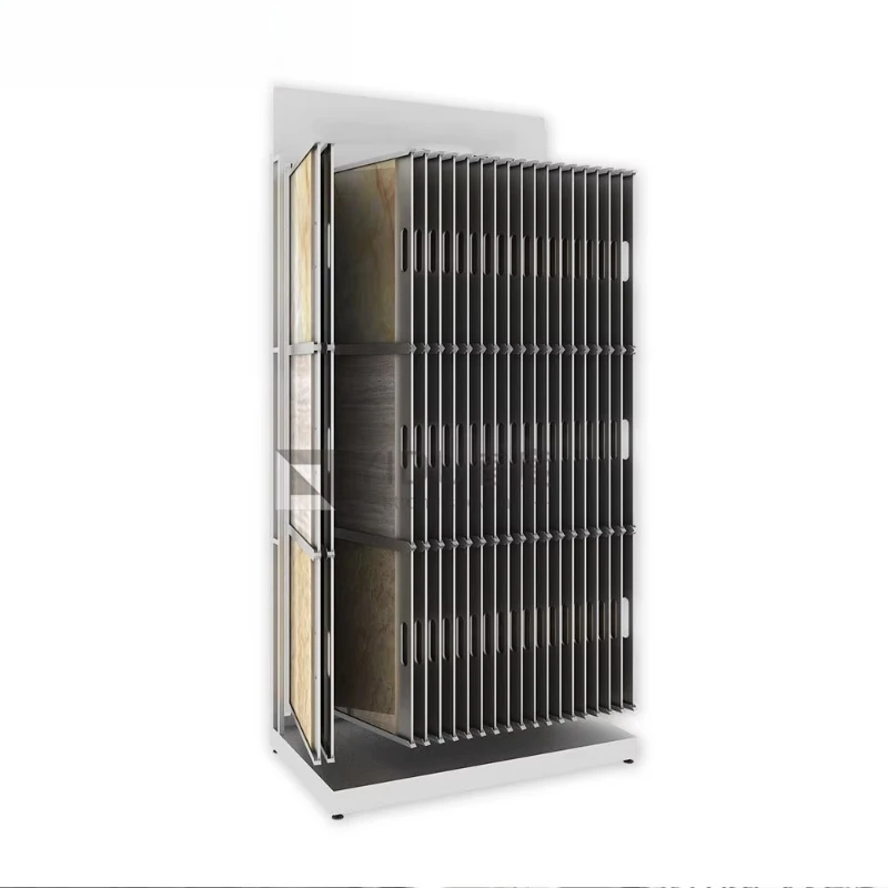 

Cheap Wing Page Turning Modern Tile Display Ceramic Stands Showroom Trade Show Carpet Stone Display Rack Tile