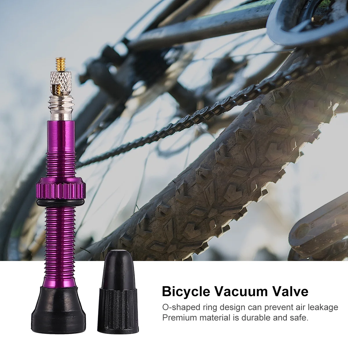 

1Pcs Bike Vacuum Valve 40Mm Premium Material O-Ring Prevent Air Leak Tubeless Tyre Inflating Tool for Mountain Bike