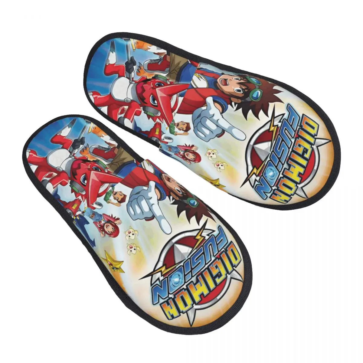 Zapatillas peludas Digital Monster Digimon, zapatillas antideslizantes suaves de piel de algodón para el hogar, toboganes para sala de estar