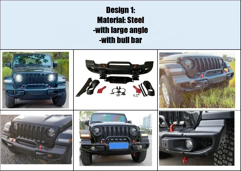 Aluminium Beschermende Voorbumper Auto Carrosserie Kits Voorbumper Achterbumper Voor Jeep Wrangler Jk 2007-2017 Jl